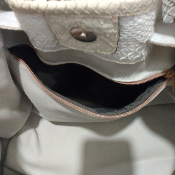 Vero Pitone Albino Python Snake Skin Handbag - Picture 8 of 10
